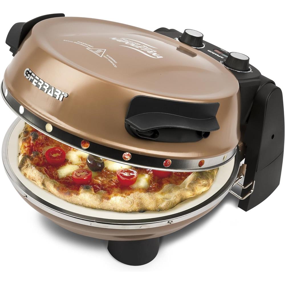 G3Ferrari elektrischer Pizzaofen Napoletana mit Pizzastein Pizzamaker 1200W für Pizza Ø 31cm Kupfer Limitierte Edition