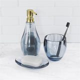 Umbra Droplet Zahnputzbecher Denim Zahnbürstenhalter Mundbecher und Becher für Make-Up Pinsel aus Acrylglas