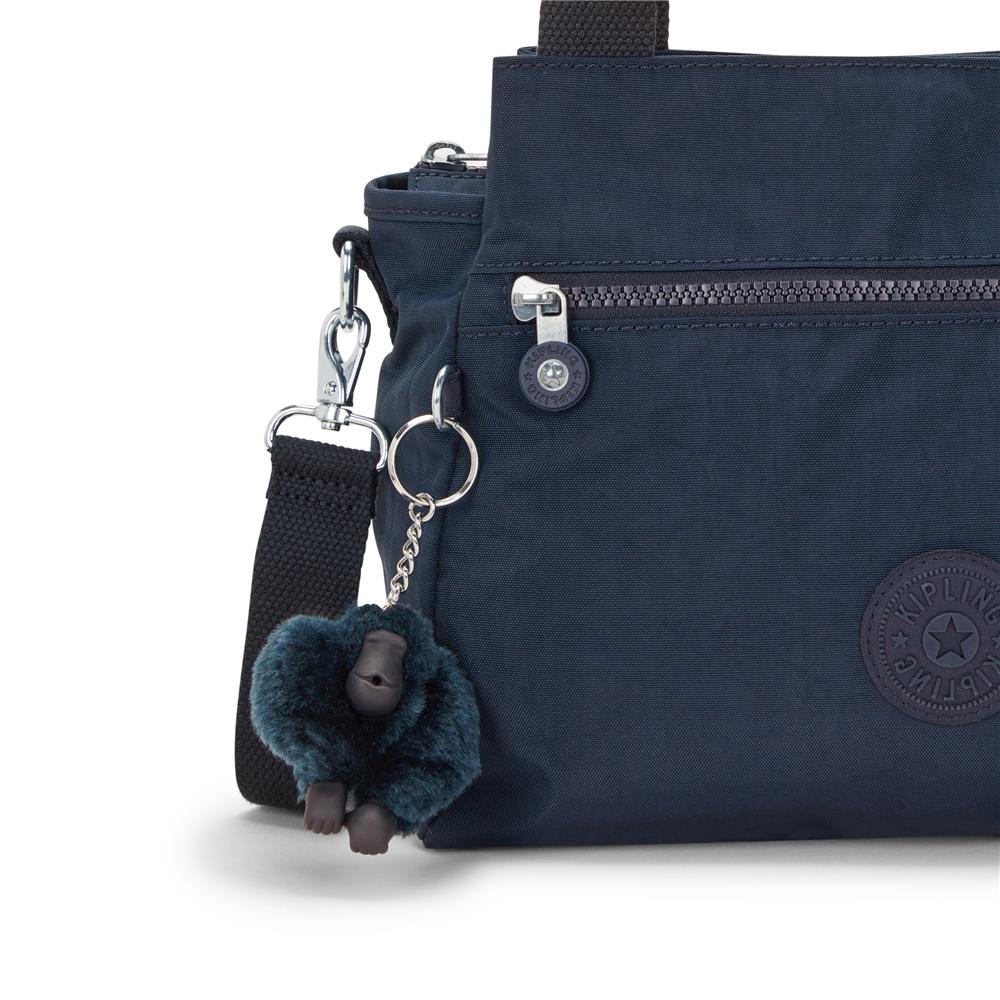 Kipling ELYSIA, mittelgroße Schultertasche, Blue Bleu 2 (blau), Umhängetasche mit vielen Fächern