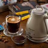 Ariete Vintage Wasserkocher, Beige, Edelstahlkessel, 1630W, Elegantes Retro-Design