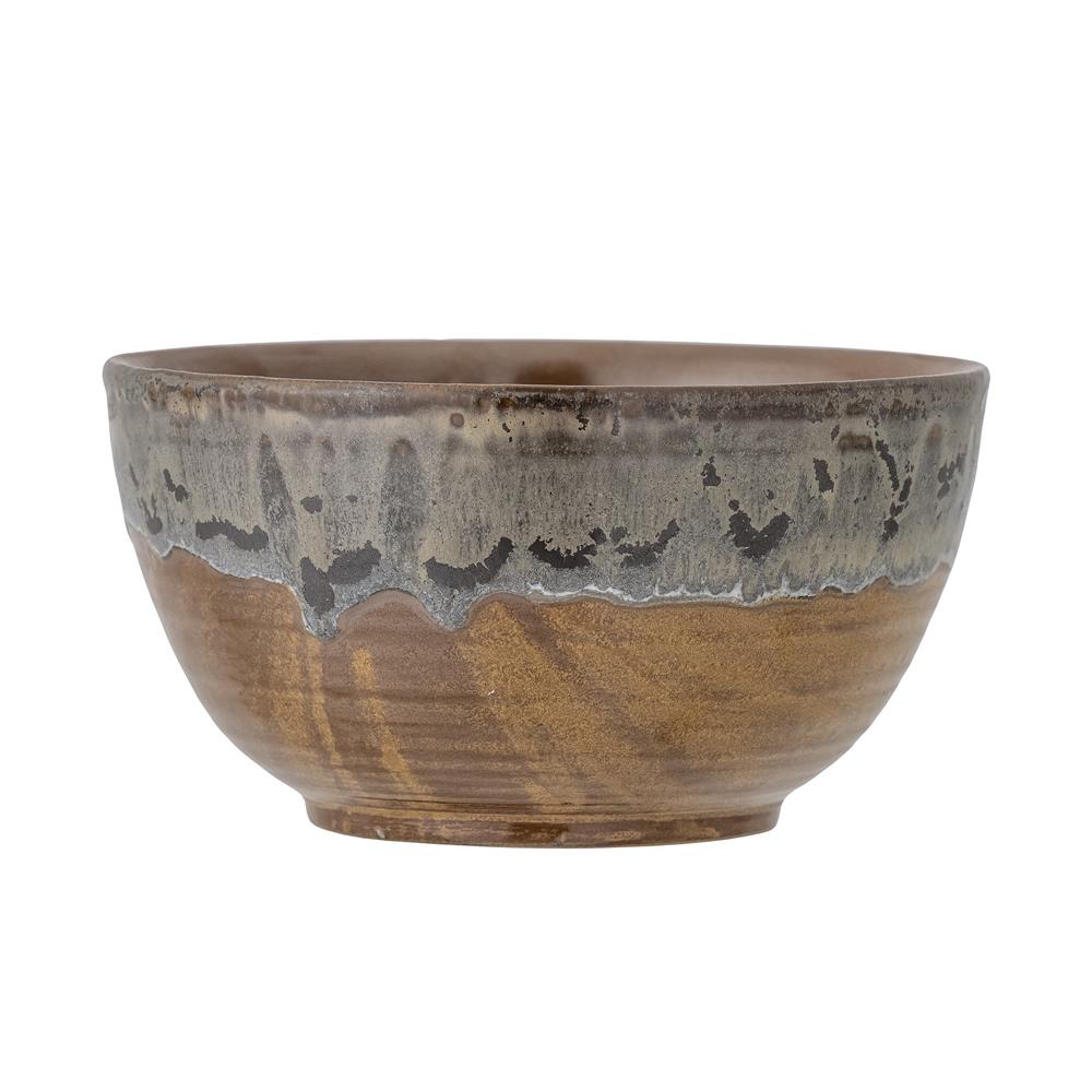 Bloomingville Senna Schale Braun Steingut D14xH7,5 cm – farbige Keramikschale