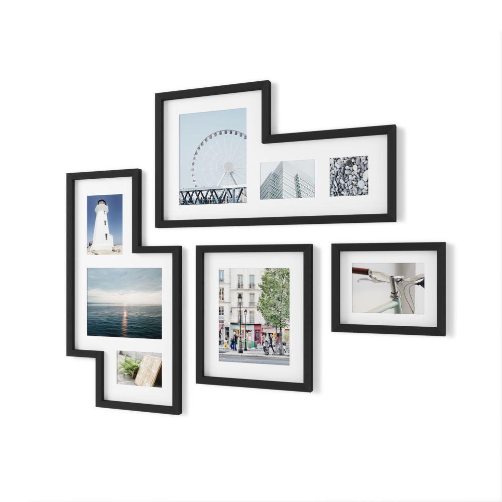 Umbra Mingle Galerie Bilderrahmen-Set und Fotocollage in Schwarz, 4-teilig