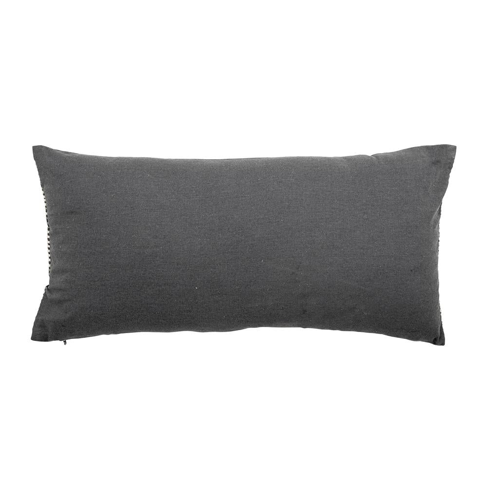 Bloomingville Brechia Kissen, Grau, Baumwolle, 60x30 cm, gestreift, waschbar, dekorativ