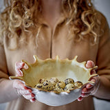 Bloomingville Alcott Schale aus Steingut, Natur – dekorative Servierschale mit Glasur