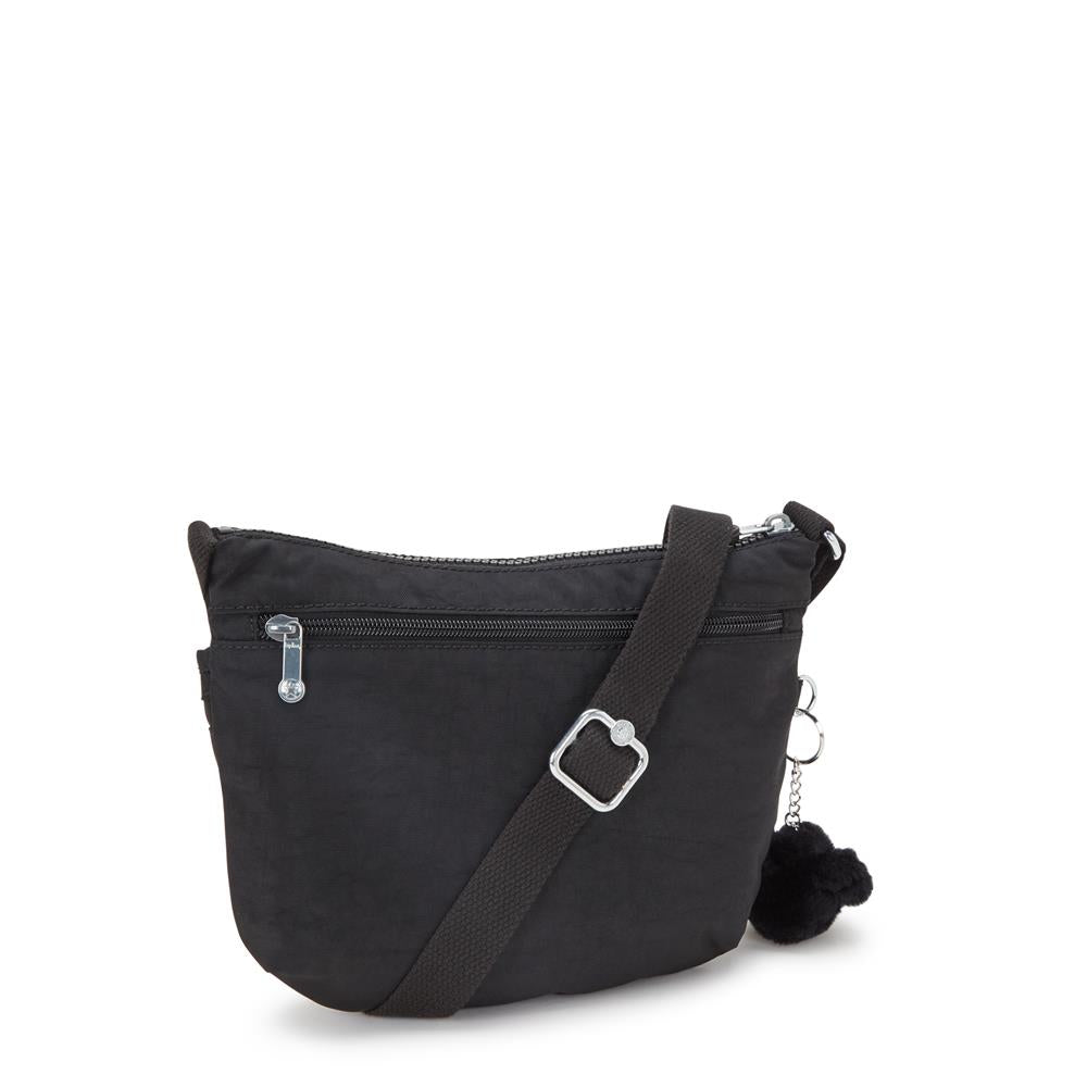 Kipling ARTO S, Kleine Umhängetasche, Black Noir (schwarz), Schultertasche mit Reißverschluss