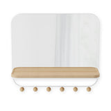 Umbra Estique Wandspiegel mit Ablage und 6 Haken, Accessoire Organizer für den Eingang, in Weiß