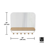 Umbra Estique Wandspiegel mit Ablage und 6 Haken, Accessoire Organizer für den Eingang, in Weiß