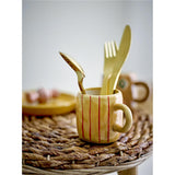 Bloomingville MINI Kittie Geschirr-Set, Braun, Katze, Steingut, 3er Set mit Teller + Schüssel + Tasse