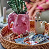 Bloomingville Trudy Kerzenhalter, Vogel, in Weiß, aus Steingut, Kerzenständer, im dänischen Design