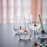 Bloomingville Misa Trinkglas, 560 ml, aus Glas mit Kaktusfigur im Inneren