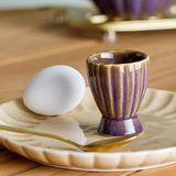 Bloomingville Latina Eierbecher, Violett, Steingut, dänisches Design