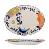 Bloomingville Lynna Servierplatte blau Steingut 34x25 cm mediterran