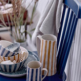 Bloomingville Begonia Becher blau Steingut handbemalt 440 ml