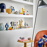 Bloomingville Paddy Tischlampe Blau Glas D20xH26,5 cm – elegante Glaslampe