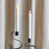 Bloomingville Ponza LED-Kerze 2er Set 24,5 cm weiß - LED Stabkerzen mit 3D Flamme & Timer