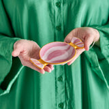 Bloomingville Caramella Servierplatte Bonbon, Rosa, Steingut, Weihnachtsteller