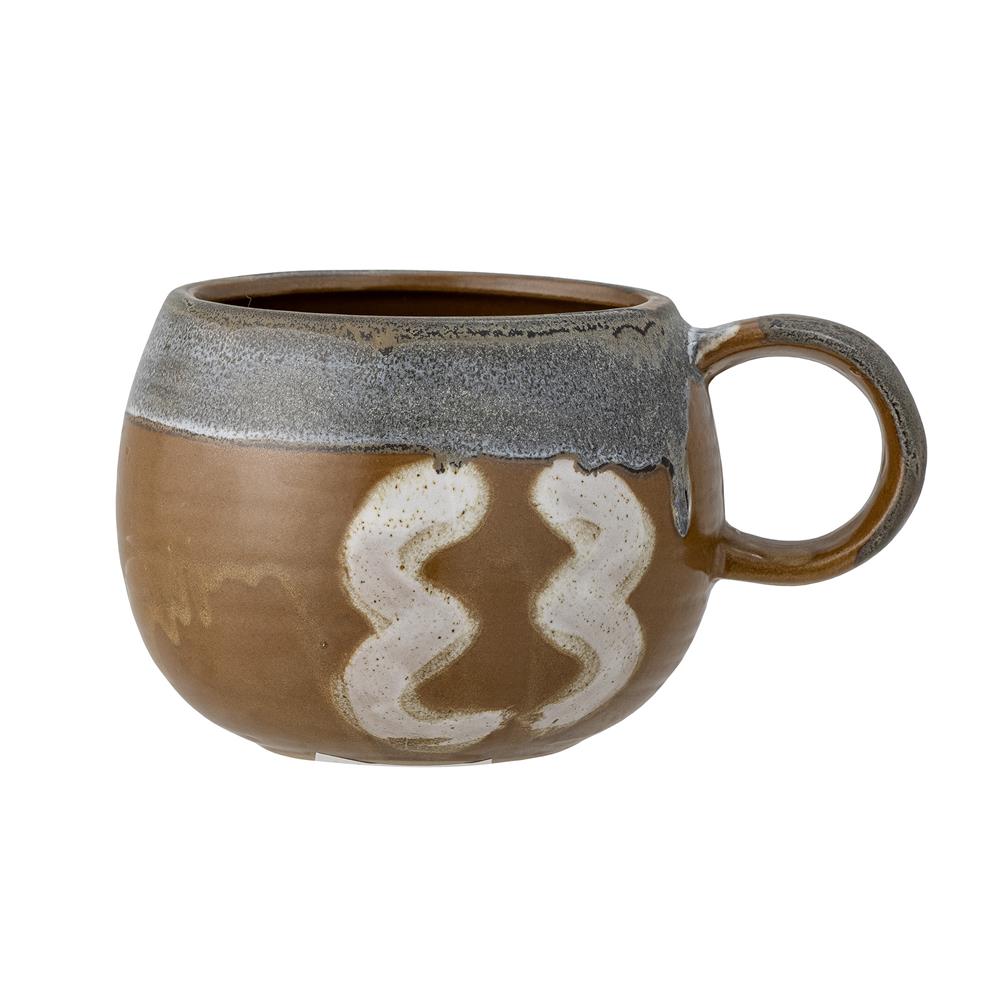 Bloomingville Senna Tasse, 510 ml, aus Steingut, in Braun, dänisches Design