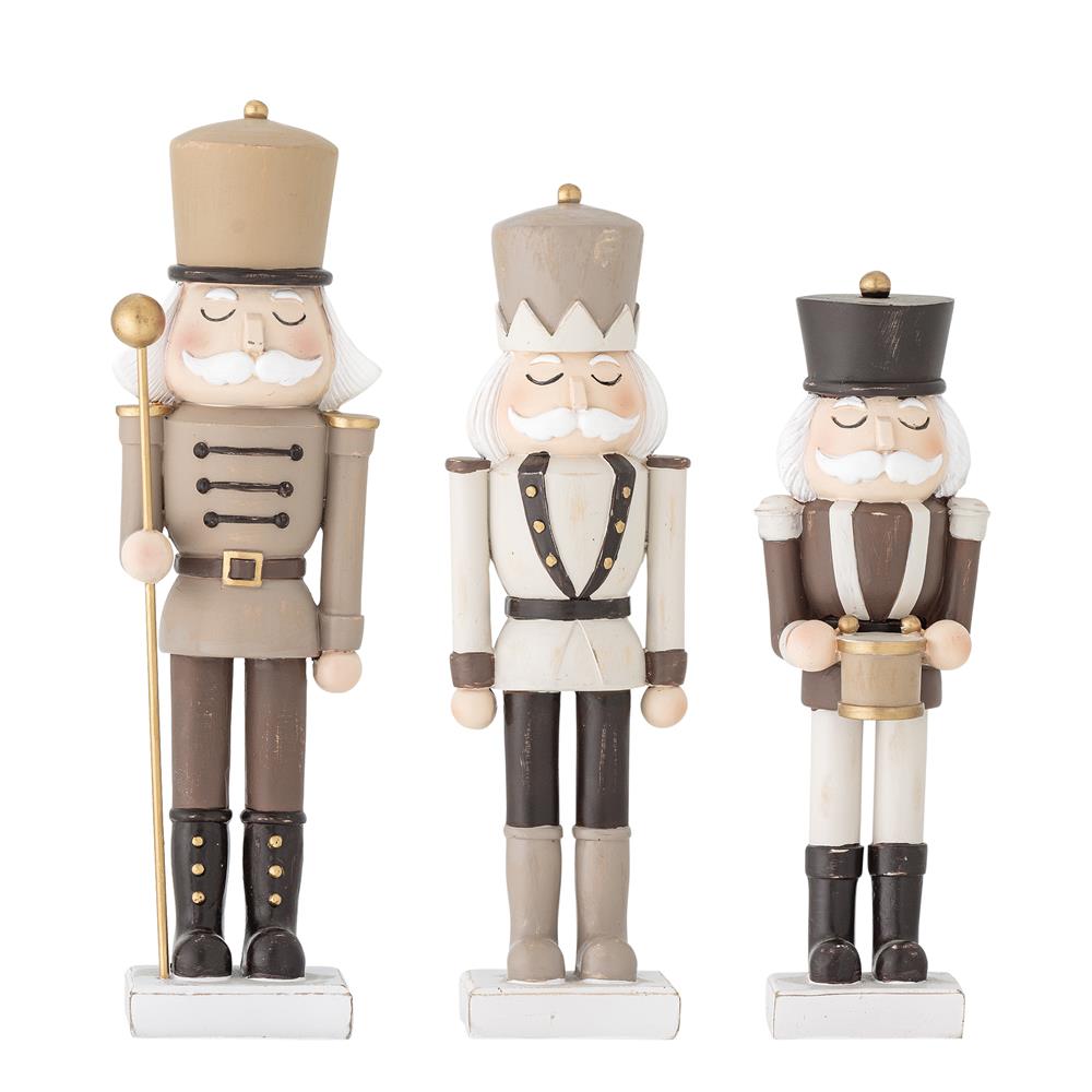Bloomingville Darryl Nussknacker Braun 3er Set Holz Weihnachtsdeko Figuren