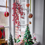 Bloomingville Wynn Weihnachtskugeln, Rot, 3er Set Christbaumschmuck mit Streifen