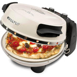 G3Ferrari elektrischer Pizzaofen Napoletana mit Pizzastein Icy Cream Pizzamaker 1200W für Pizza Ø 31cm beige Limitierte Edition