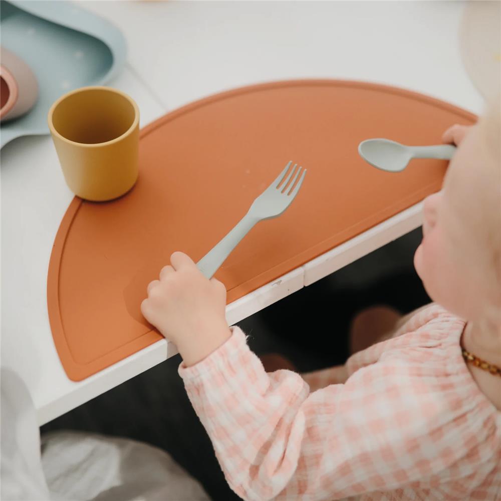 Mushie Kinderbesteckset Gabel und Löffel, Sage, BPA-frei
