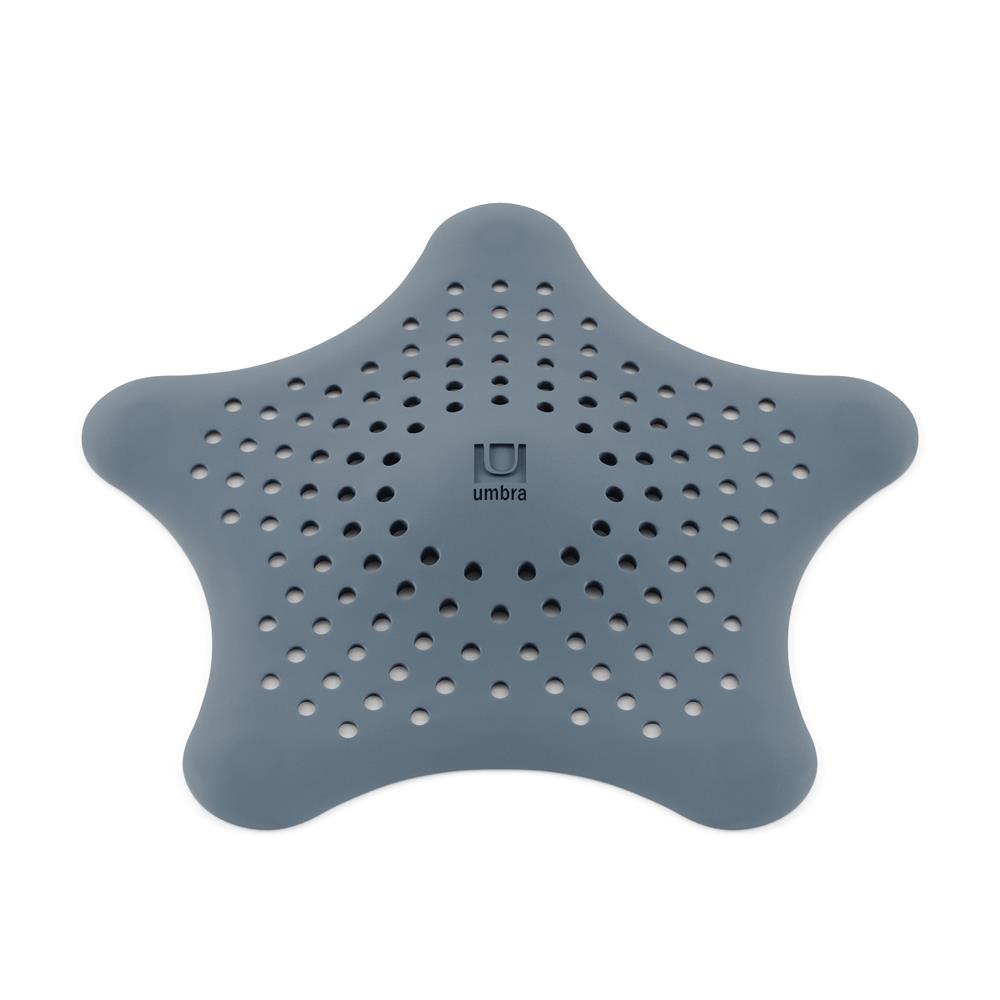 Umbra Starfish Abfluss Haarfänger mit Saugnäpfen, Silikon Abflusssieb, in Schieferblau