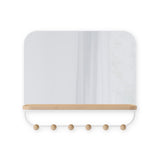 Umbra Estique Wandspiegel mit Ablage und 6 Haken, Accessoire Organizer für den Eingang, in Weiß