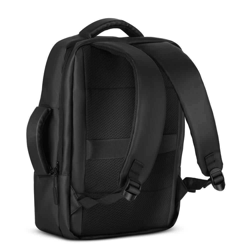 NILS Laptop Rucksack 15L Schwarz - mit USB- und USB-C-Anschlüssen Arbeit Schule Uni Reisen