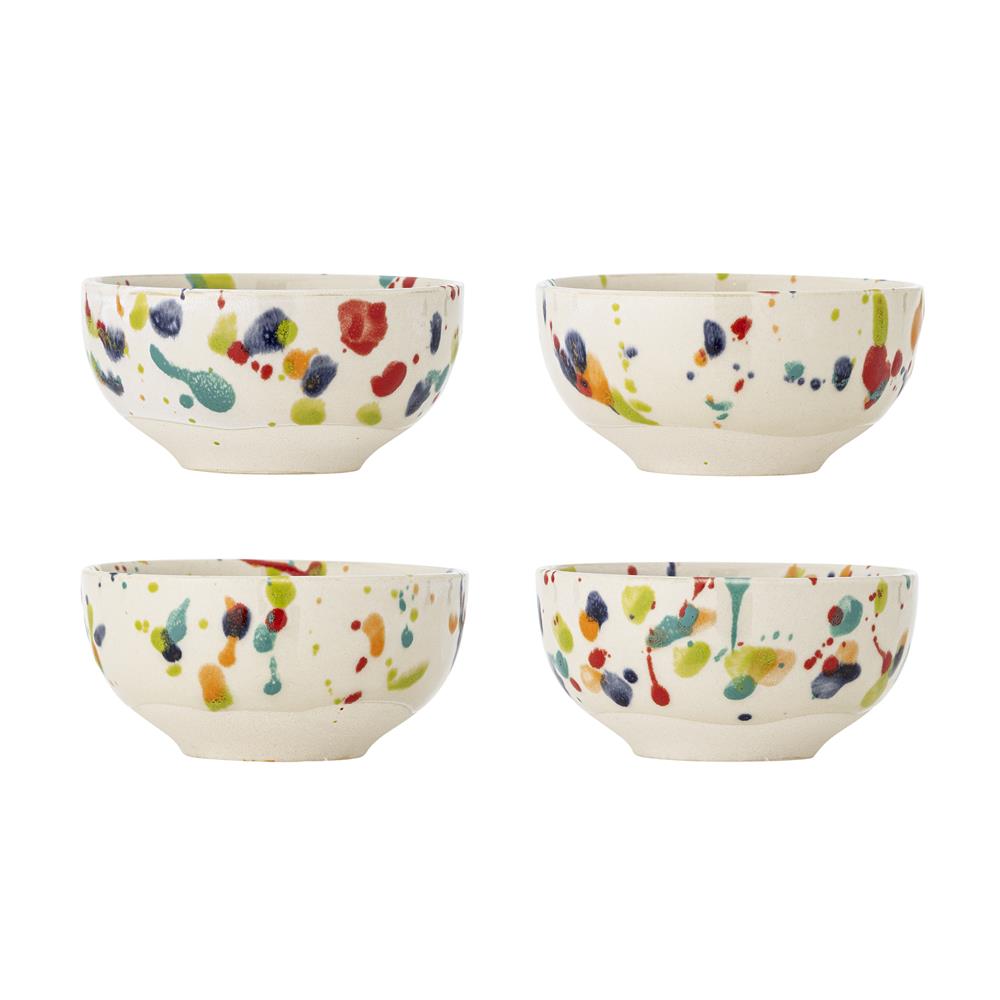 Bloomingville Freckles Schalen Set 4-teilig Bunt Steingut 300ml