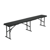 NILS CAMP Klappbank 180 cm Dunkelgrau für Garten Camping Events faltbare Sitzbank Outdoor