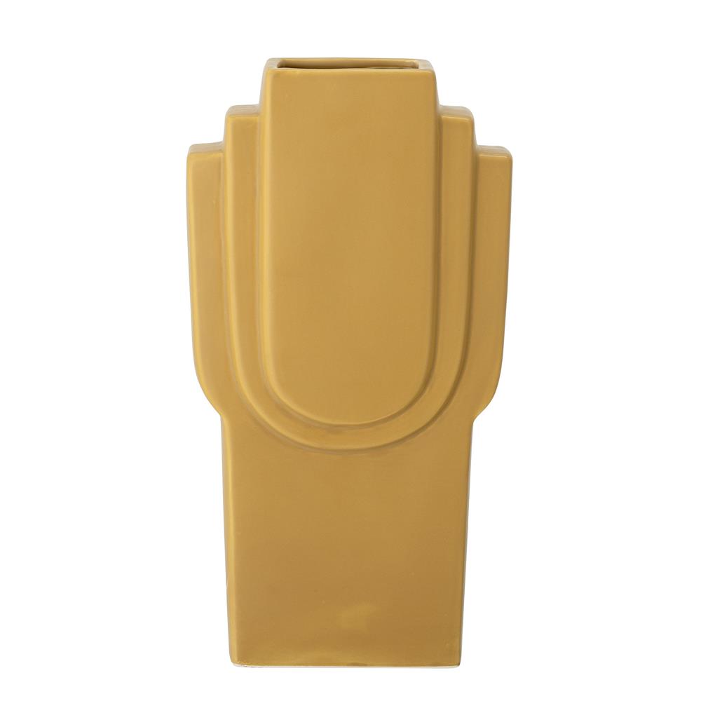 Bloomingville Ata Vase Gelb Steingut 16,5 x 30,5 x 7,5 cm Dekovase Dänisches Design