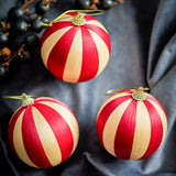 Bloomingville Wynn Weihnachtskugeln, Rot, 3er Set Christbaumschmuck mit Streifen