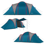 NILS CAMP Highland Zelt für 6 Personen Blau-Grau - großes Familienzelt mit Vorraum für Camping & Outdoor