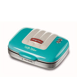 Ariete Party Time Waffeleisen, Blau, Waffel Maker mit Antihaftplatten, Retro-Design, 50er Jahre-Stil