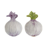 Bloomingville Mimosa Zwiebel Schale 2er Set Lila/Grün Steingut Schale Dekoschale dänisches Design