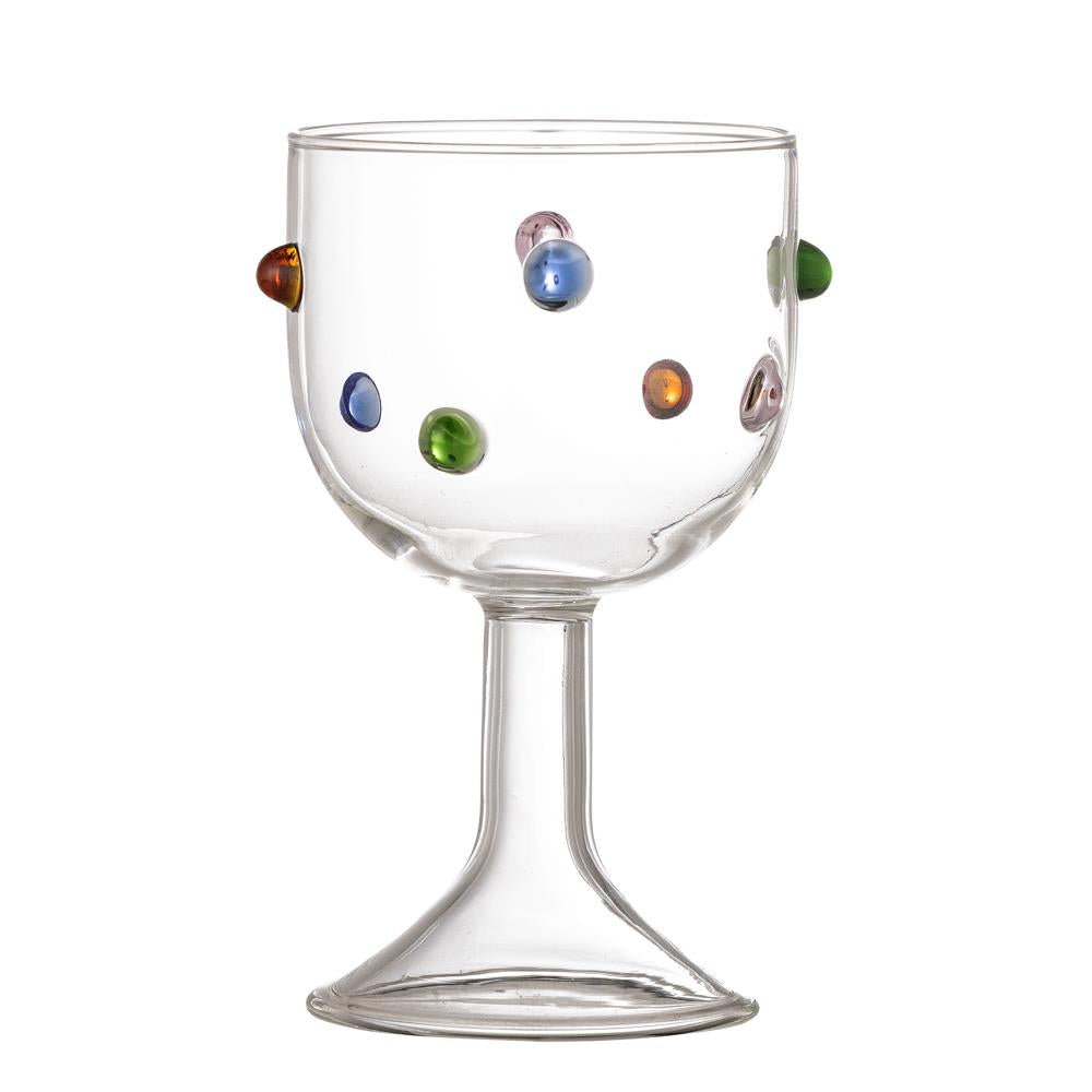 Bloomingville Thalia Weinglas aus Glas in Klar – mundgeblasenes Weinglas für Tischdeko