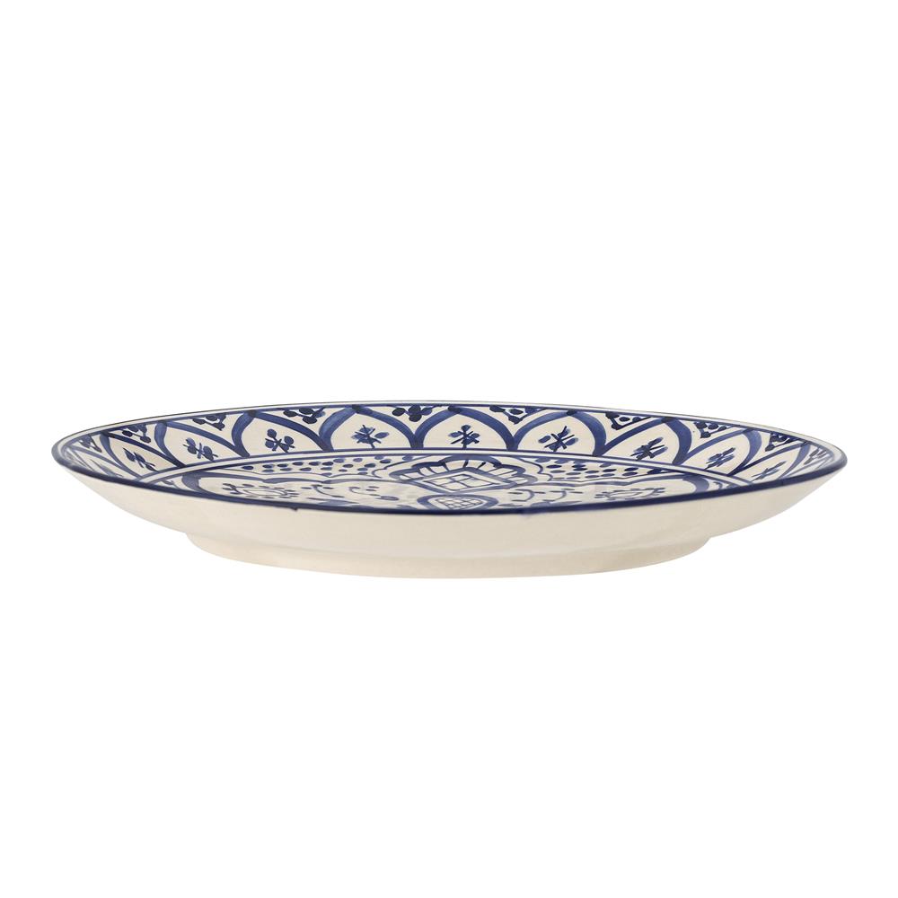 Bloomingville Karlie Teller blau aus Steingut – mediterraner Essteller für Küche & Tischdeko