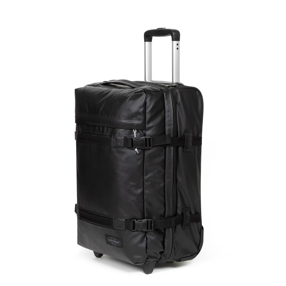 Eastpak TRANSIT'R S, Kleiner Reisetrolley, Tarp Black (schwarz), 42L, Rollkoffer mit 2 Rädern und TSA-Schloss