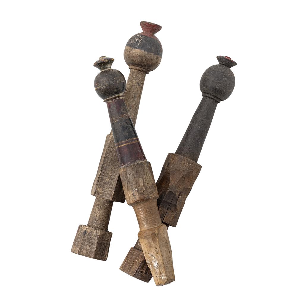 Bloomingville Barac Holz Dekofiguren, Braun, 3er Set aus recyceltem Holz