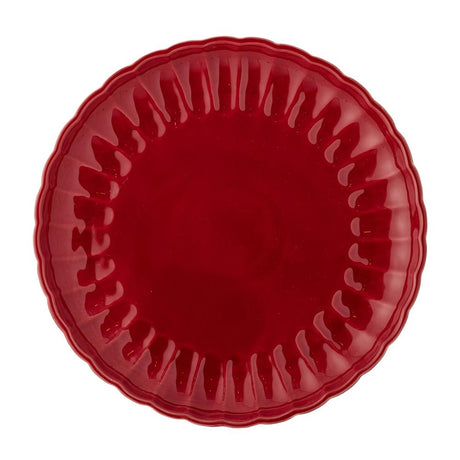 Bloomingville Latina Teller, Rot, 27 cm, Steingut, Speiseteller, dänisches Design