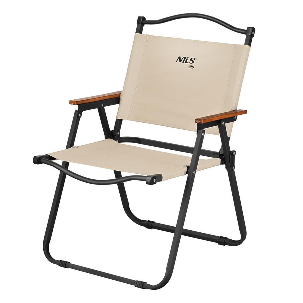 NILS CAMP Klappstuhl – faltbarer Campingstuhl für Garten & Outdoor, beige