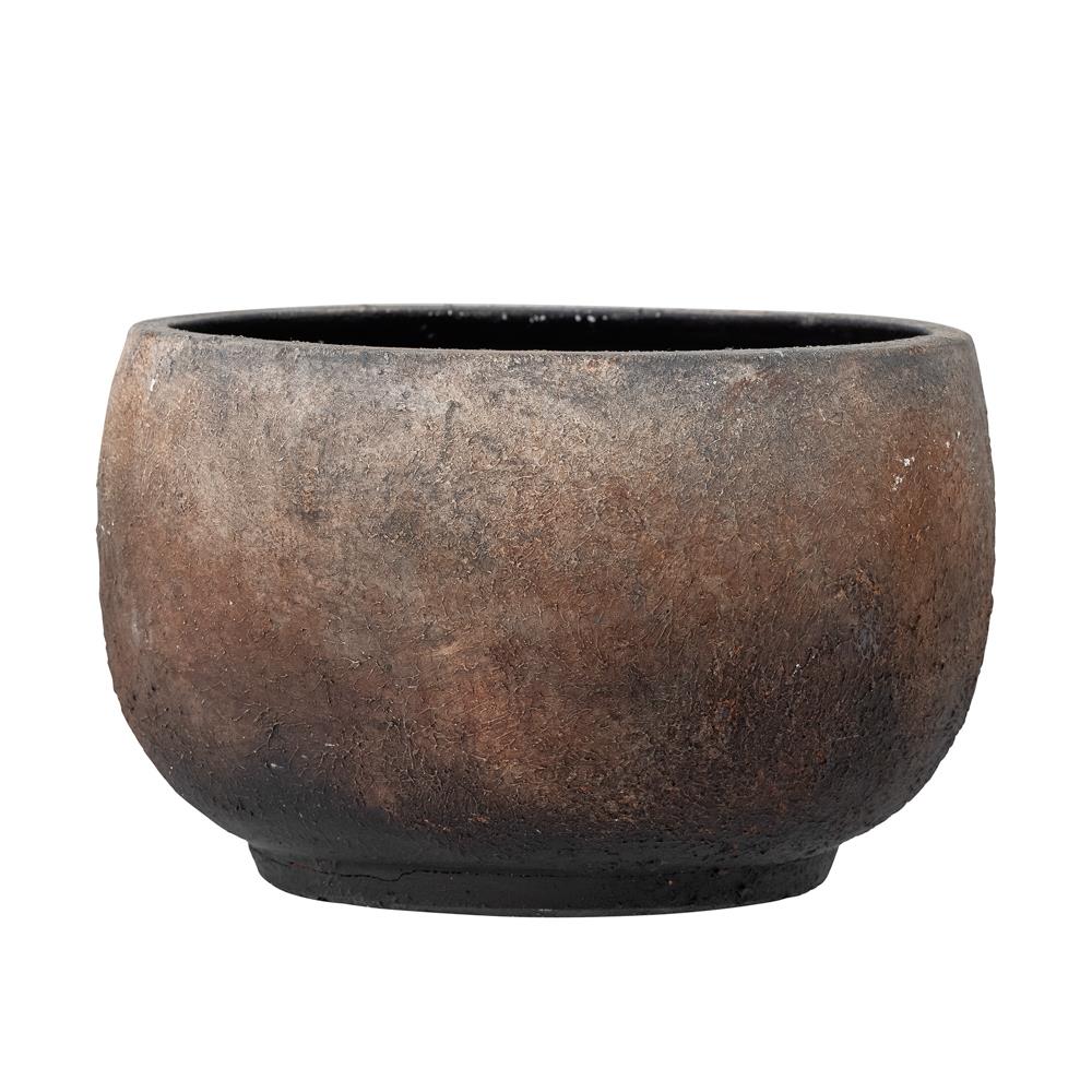 Bloomingville Gerde Vase braun D7,5 cm aus Steingut – dekorative Vase für Wohnzimmer