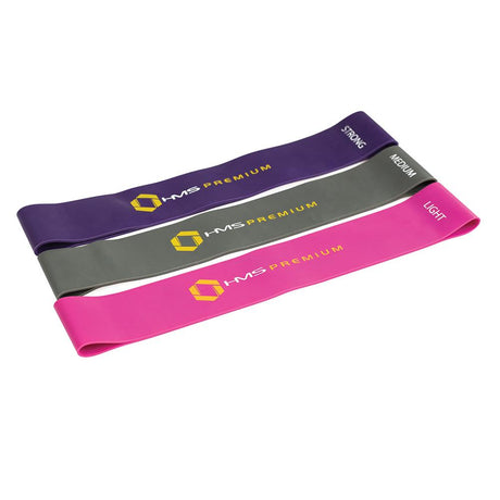Widerstandsbänder Set 3er Latex Fitnessband | HMS Premium GU04 PRO II