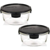 LocknLock Glas Frischhaltedosen 2er Set 950 ml - Ofenform mit Deckel, mikrowellengeeignet, auslaufsicher