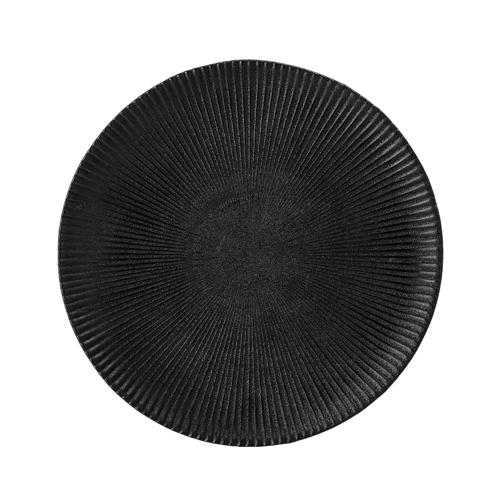 Bloomingville Neri Teller in Schwarz 23cm aus Steingut mit Gusseisen-Optik im nordischen Design