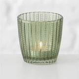 BOLTZE Windlicht Marilu 4er Set Grün Glas Rund 8 x 8 cm