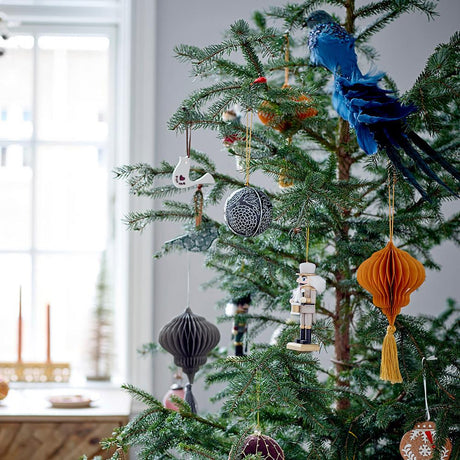 Bloomingville Nikita Baumanhänger, 6er Set – Nussknacker aus Holz, Grau & Gold, dänisches Design