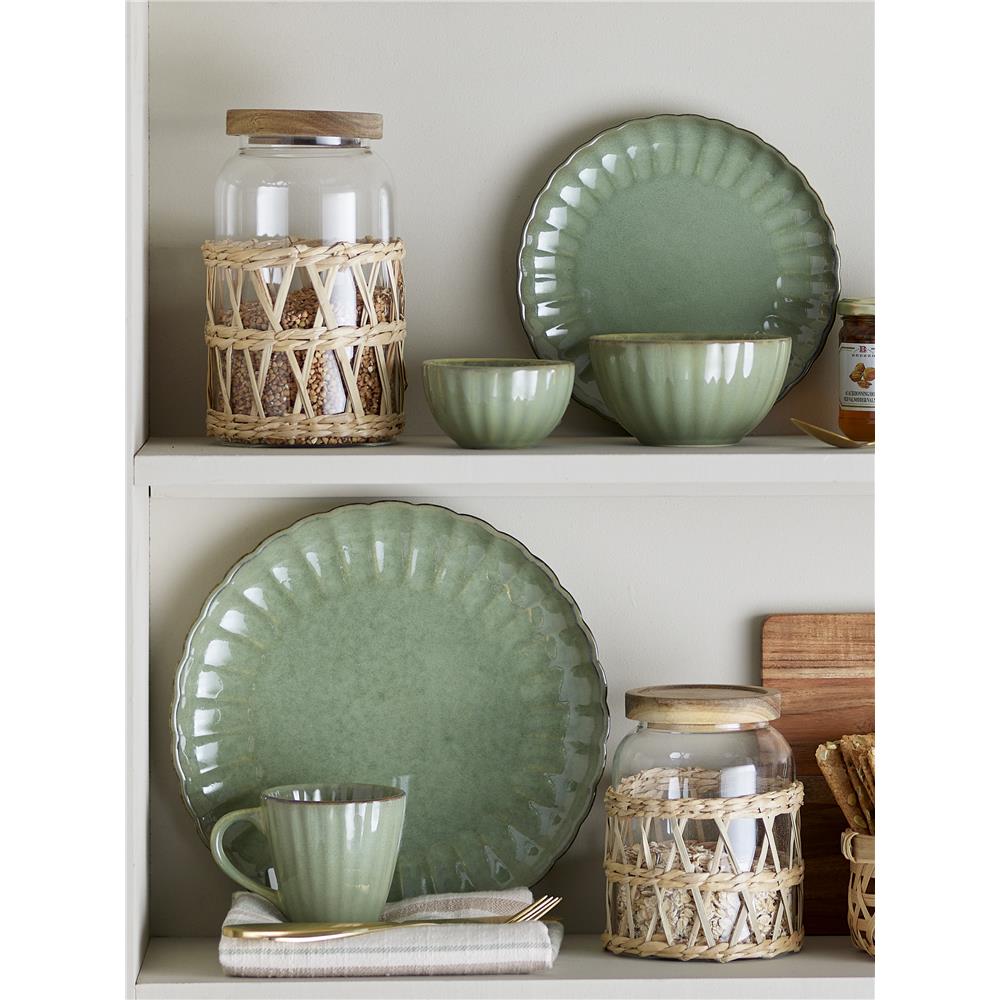 Bloomingville Latina Schale, Grün, Steingut, 400 ml, dänisches Design