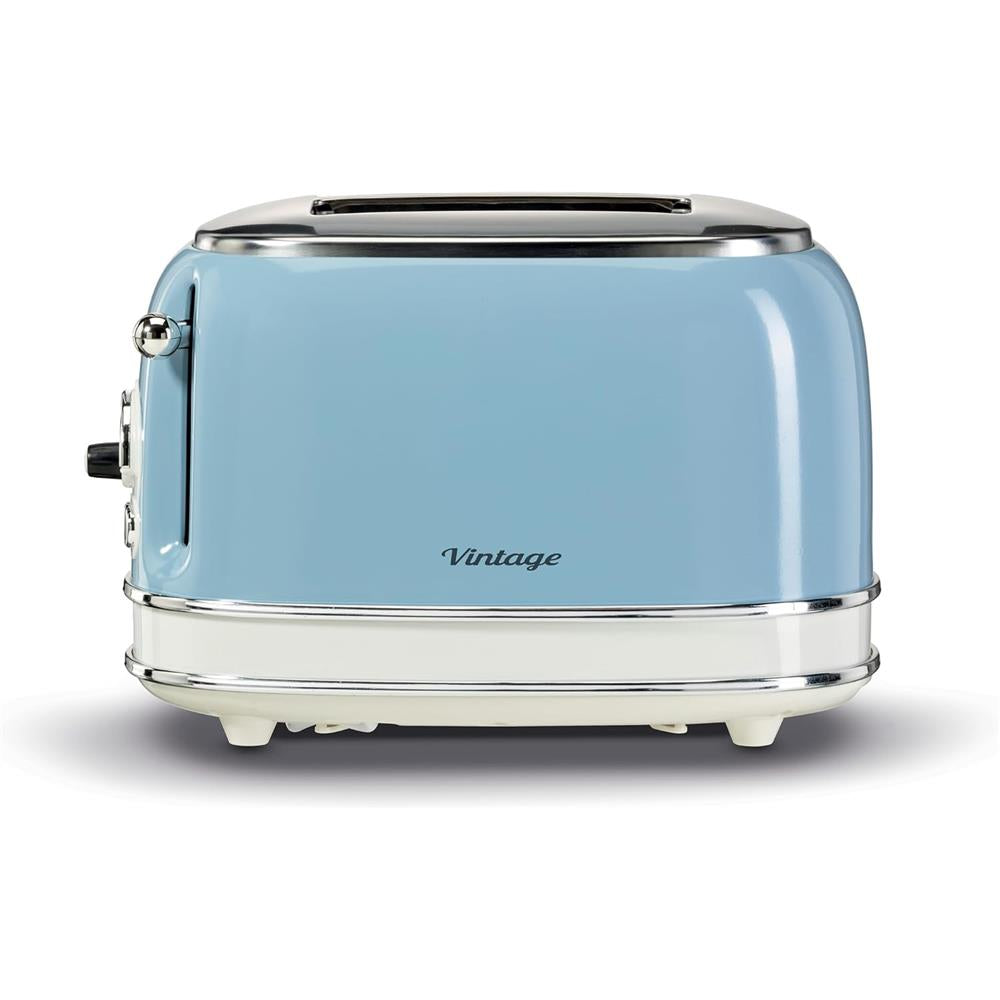 Ariete Vintage Toaster, Blau, 2-Scheiben-Toaster mit 6 Bräunungsstufen, 810W