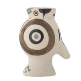 Bloomingville Mahrab Vase, Natur, Steingut – handdekorierte Vogelvase mit künstlerischem Charakter